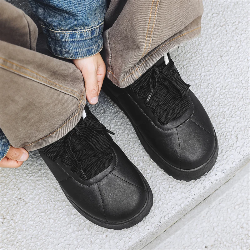 

2025 новая обувь высокого качества, осенне-зимняя новая дышащая универсальная модная модная обувь на толстой подошве, утолщенные нишевые туфли для хлеба