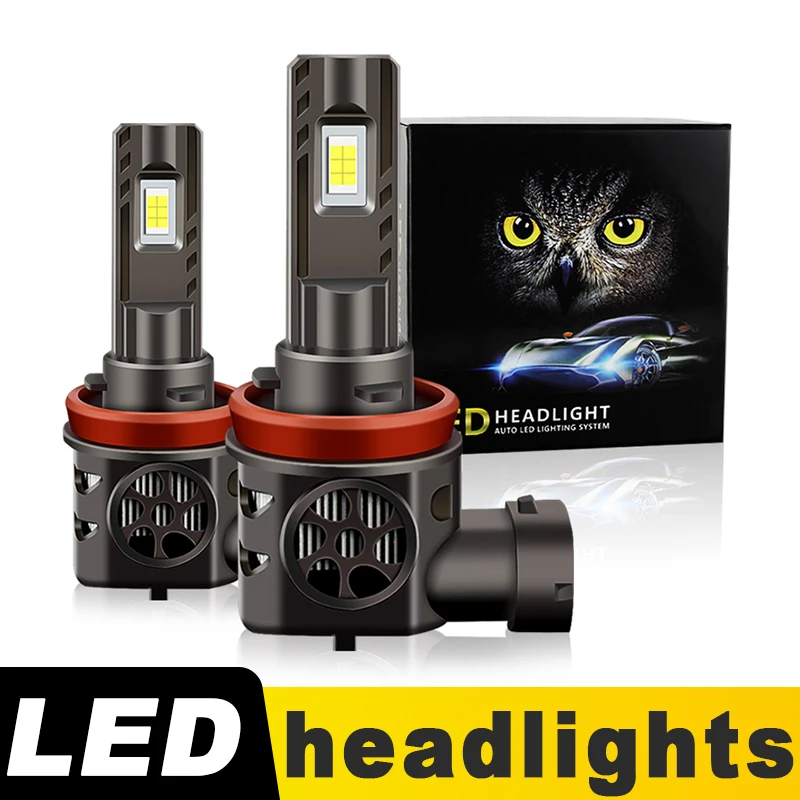 

2X H8 H9 H11 H16(JP) LED Headlight Bulbs White 30000LM High Power Canbus Error‑Free with Fan, High Low Beam Fog Light, Plug&Play