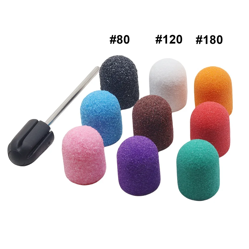 30 tappi per levigatura per unghie da 10 mm con 1 punta per rimozione lima per piedi manicure pedicure lucidatura per unghie sbavatura uso domestico in salone, 10 mm x 15 mm S