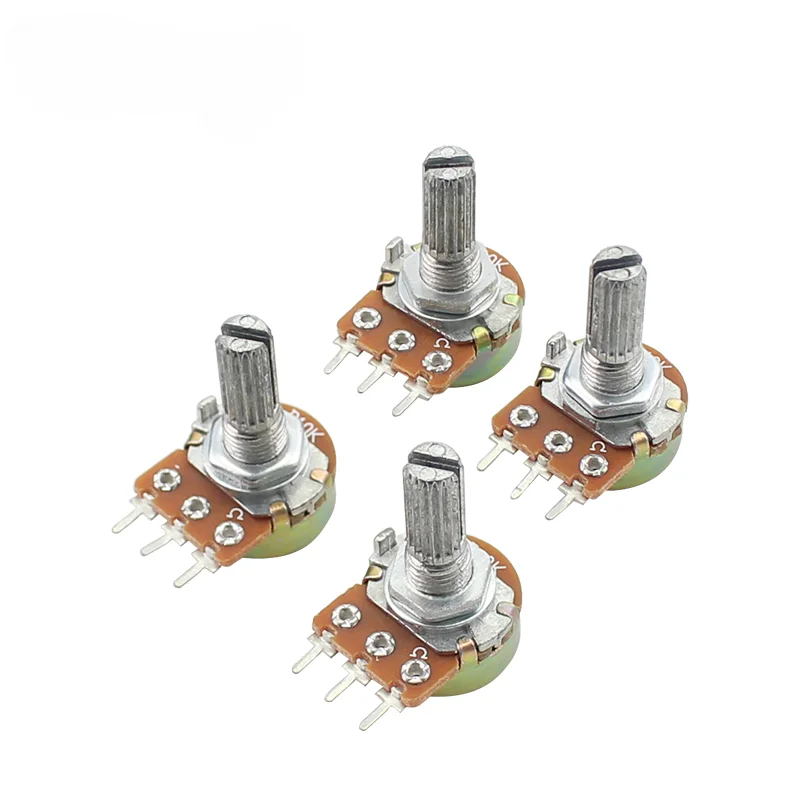 

10PCS WH148 Linear Potentiometer 20mm 3pin With Nuts And Washers 1K 2K 5K 10K 20K 50K 100K 250K 1M Potentiometers Kit