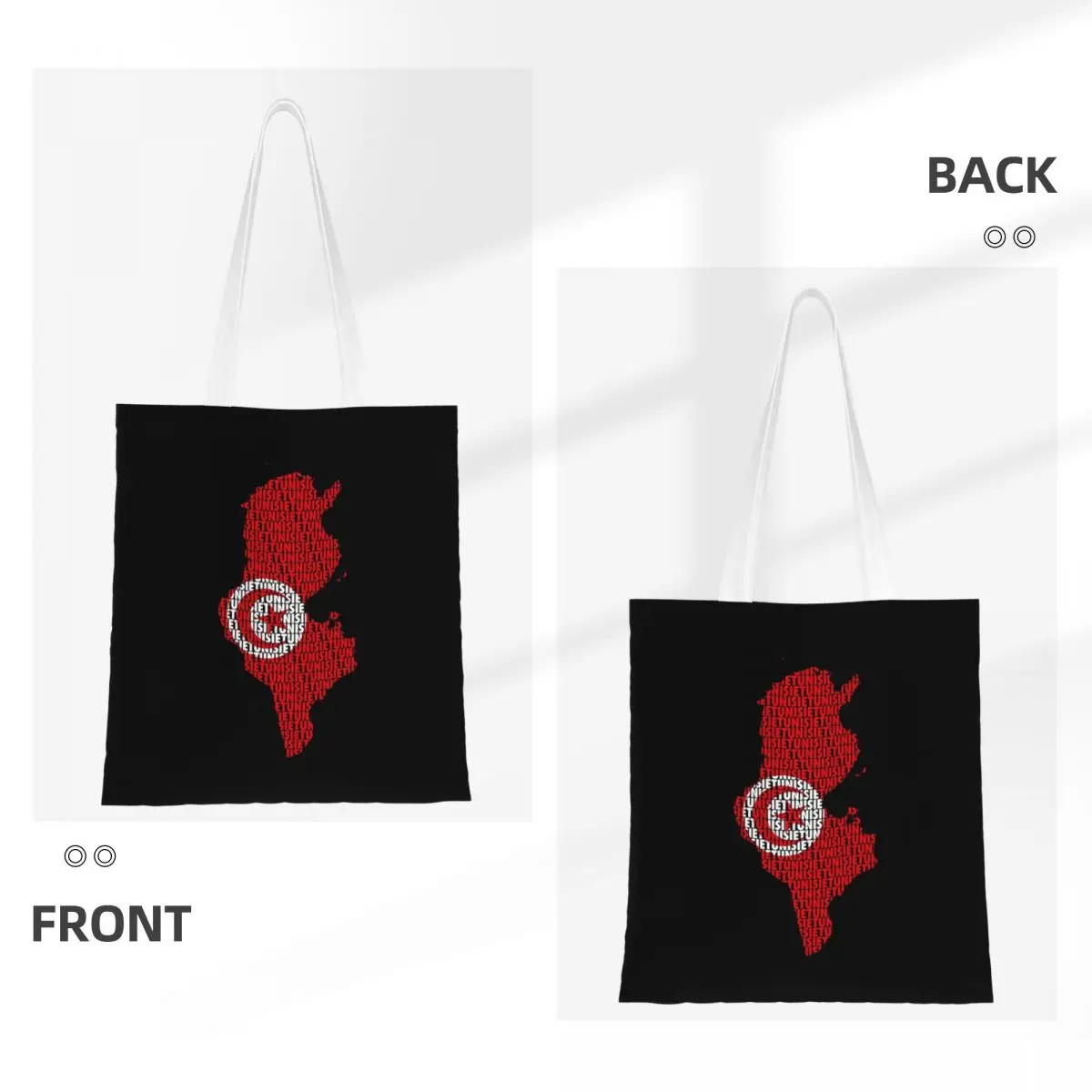 Tunisia Flag And Tunisia Flag Shopping Bags Girls Canvas The Tote Bag Folding Women Shoulder Tote Travel Handbag