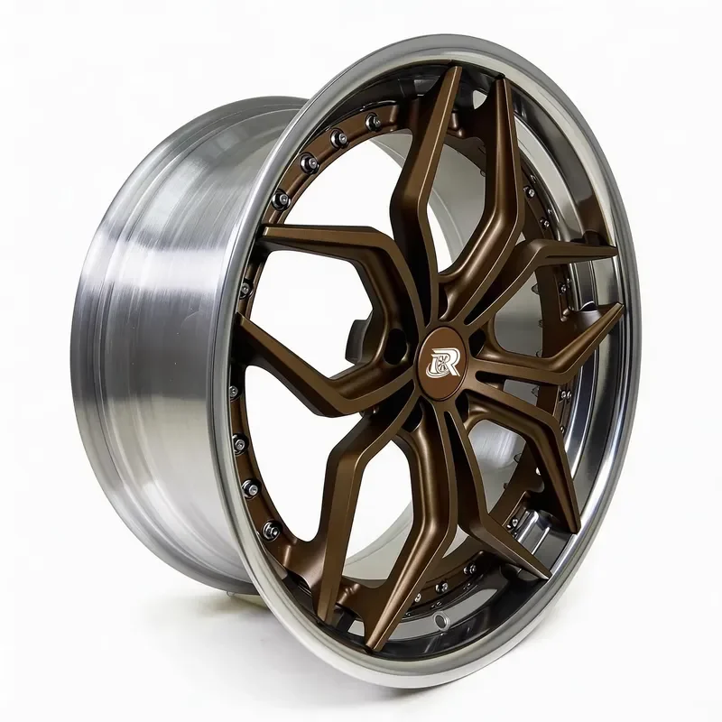 Custom 2 Piece 5 Lug Forged Wheels 15 16 17 18 19 20 Inch 5x114.3 5x120 5x112 4x100 5x114.3 Alloy Split 5 Spoke Car Forged