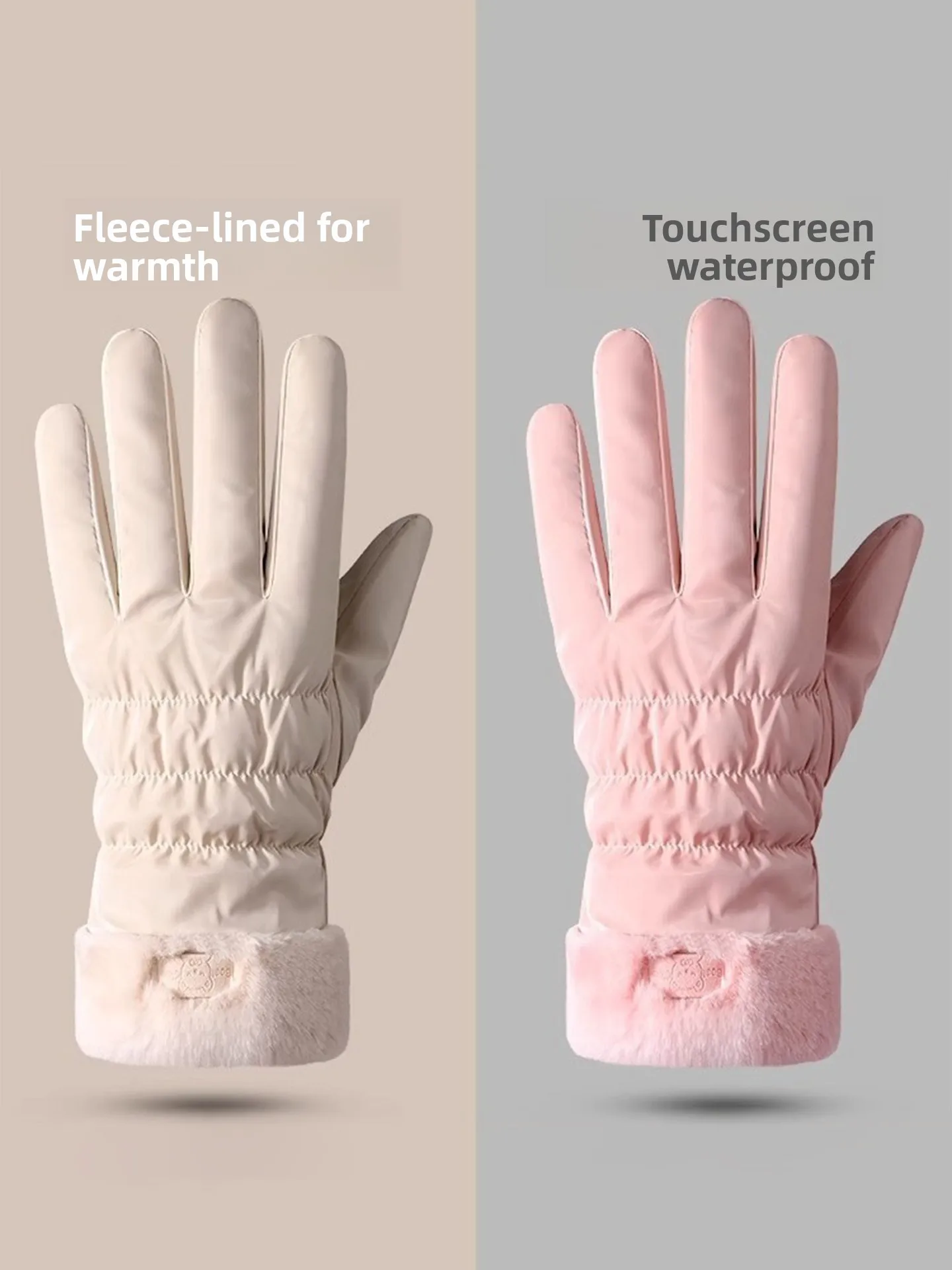 Thickened Fleece Winter Gloves Women's Travel Warmth Waterproof Gloves JIFANPAUL Brand 2026 New Style Harbin Tourism Handwear