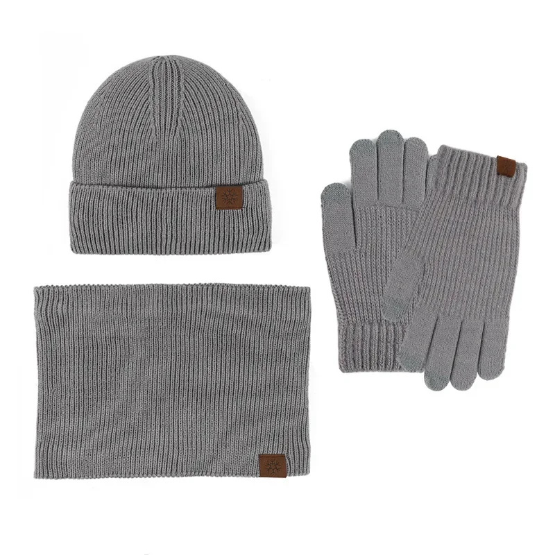 MWool-Ensemble de chapeau pull chaud, chapeau polyvalent, écharpe et gants, mode de luxe, automne et hiver, 3 pièces