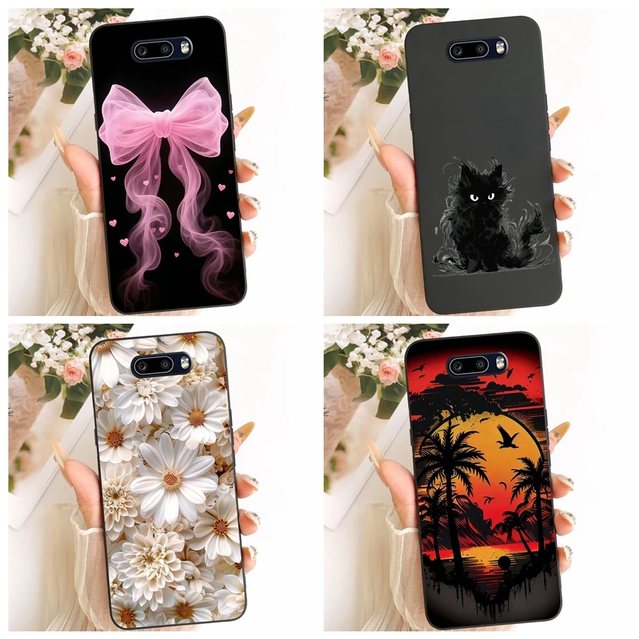 Phone Case For LG V50s ThinQ V50 V40 V35 ThinQ v30 2017 Funda Soft Matte Silicone Back Cover Daisy Floral Cat Pattern Bumper