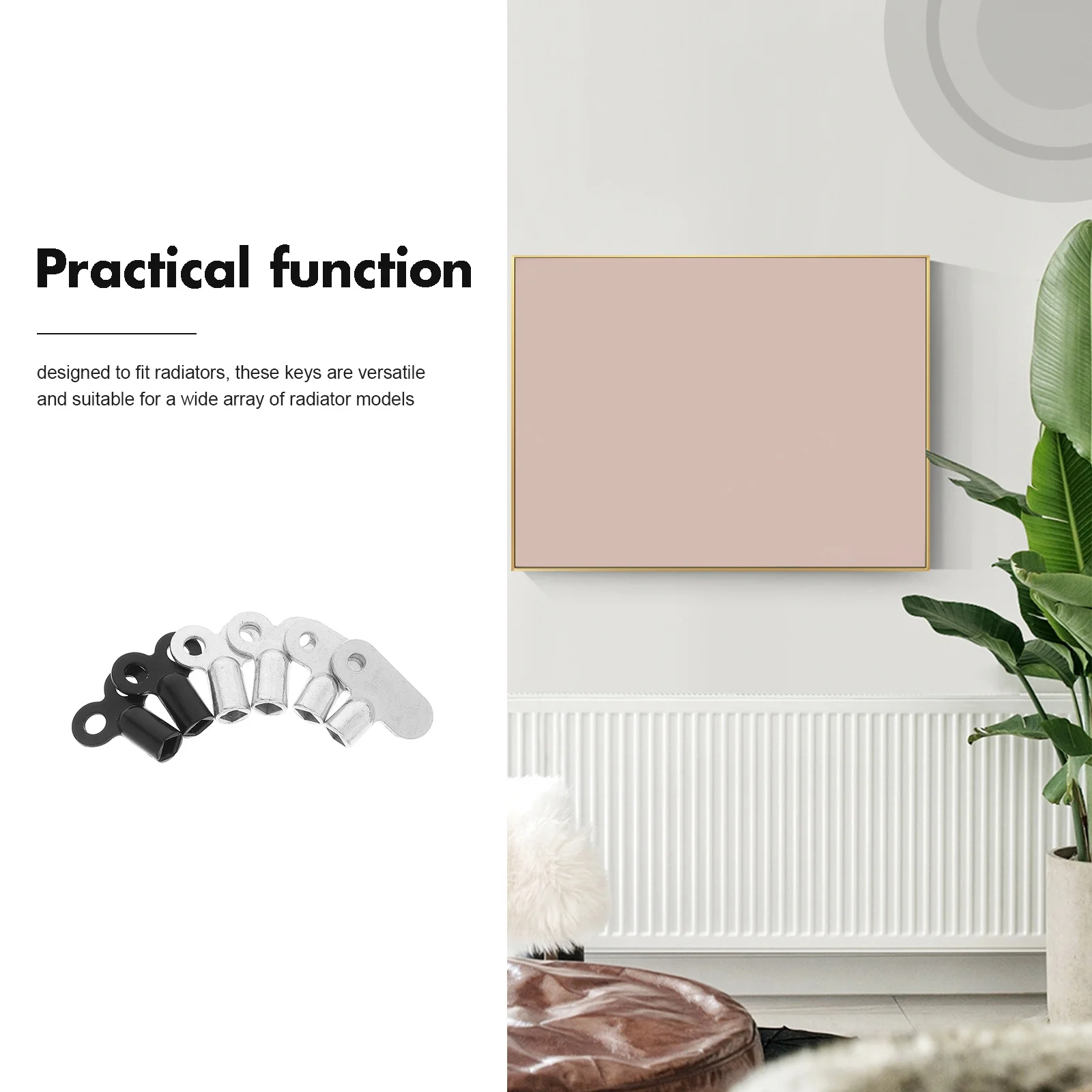 Clé de ventilation de radiateur en alliage de Zinc, outil universel de Valve de purge pour chauffage, accessoires de radiateur, réparation de plomberie, Valve de robinet 6 pièces