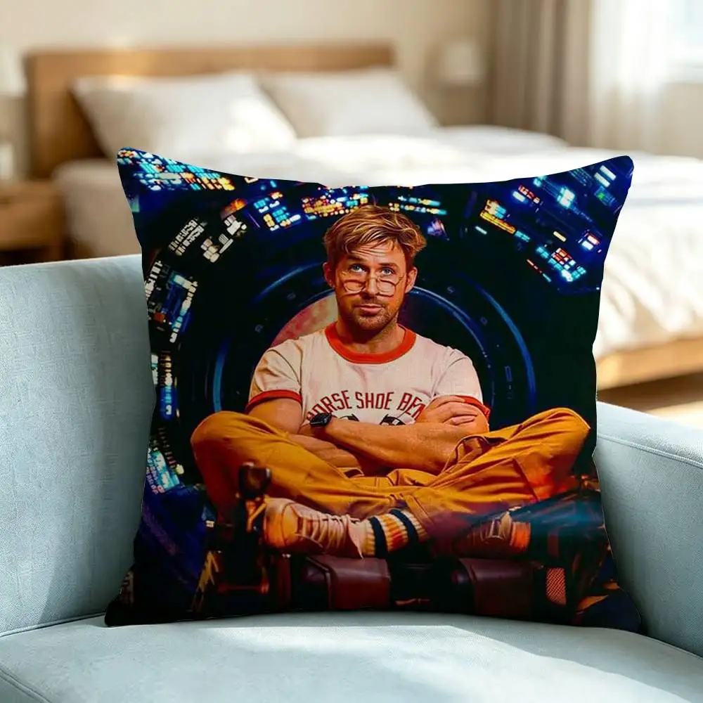 Project Hail Mary Ryan G-Gosling Square Double-Sided printed Pillow Case Bedroom Bedside Pillow Sofa Cushion Cover Gift
