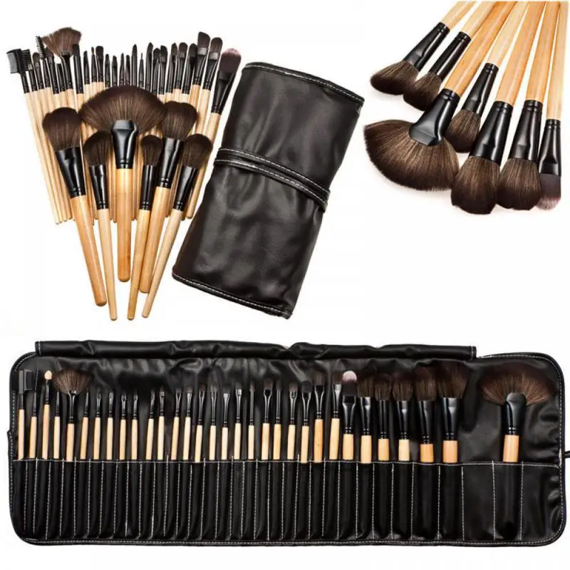 Ensemble de pinceaux de maquillage professionnels, sac cadeau, pinceaux cosmétiques, fond de teint en poudre, outils de maquillage