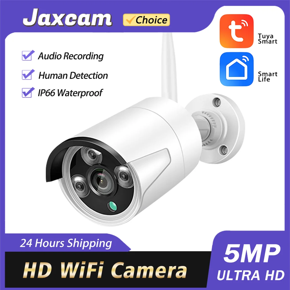 

5MP HD Wifi Camera IP Outdoor Ai Human Detect Audio HD IP Camera Infrared Night Vision Security CCTV Camera P2P Tuya Smart Life