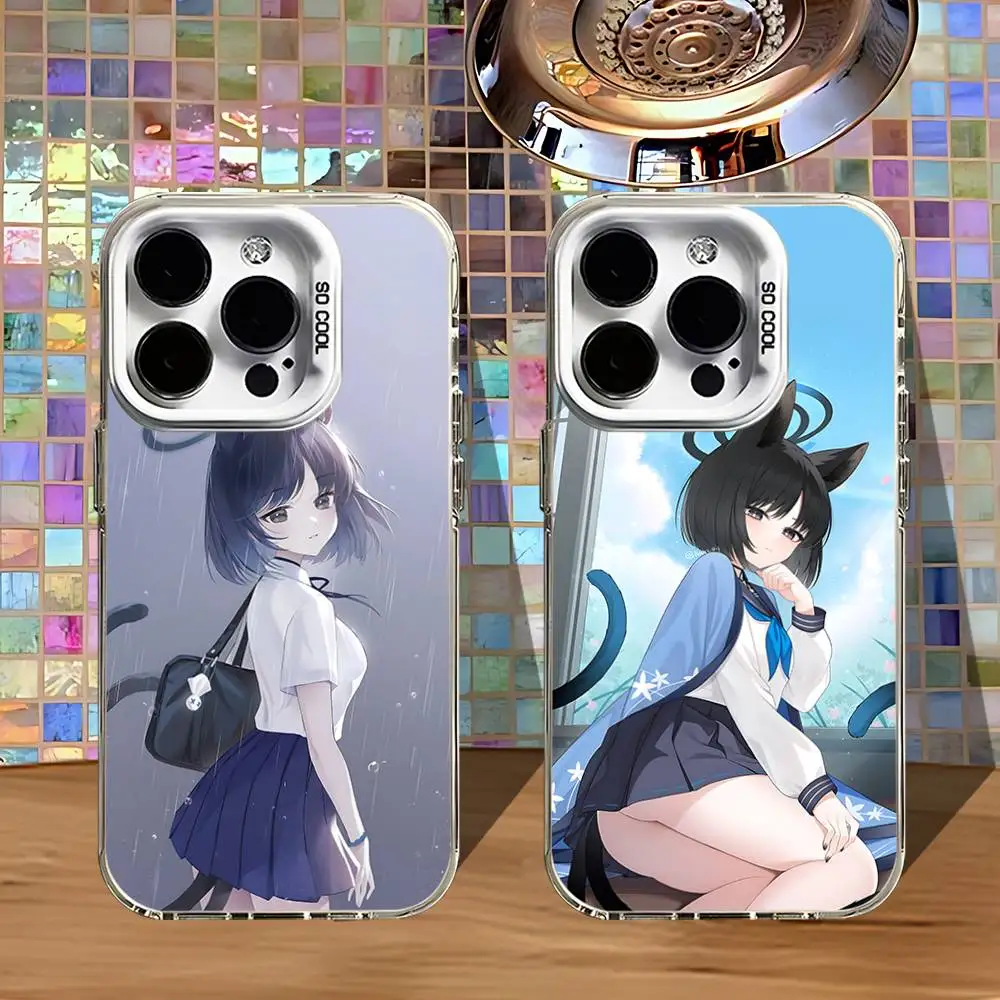 

Blue Kiryuu Kikyou A-Archive Phone Case For iPhone 16,15,14,13,12,11,Pro,XS,Max,Plus,Mini,SE4,E White Matte Shockproof Cover