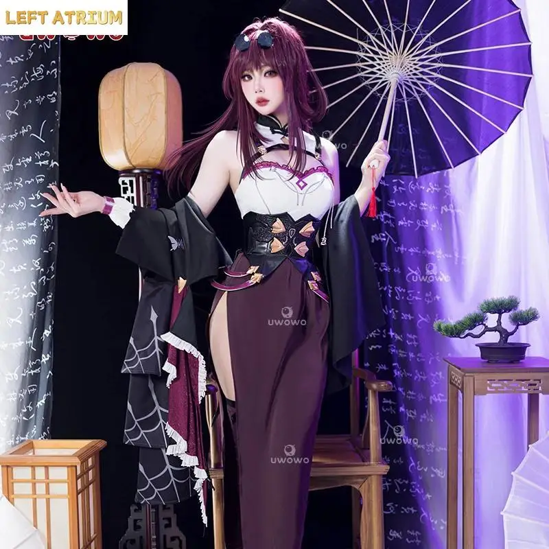 last-batch-uwowo-kafka-honkai-star-rail-fanart-kafka-qipao-dress-cheongsam-cosplay-costume-canival-halloween-role-play-outfits
