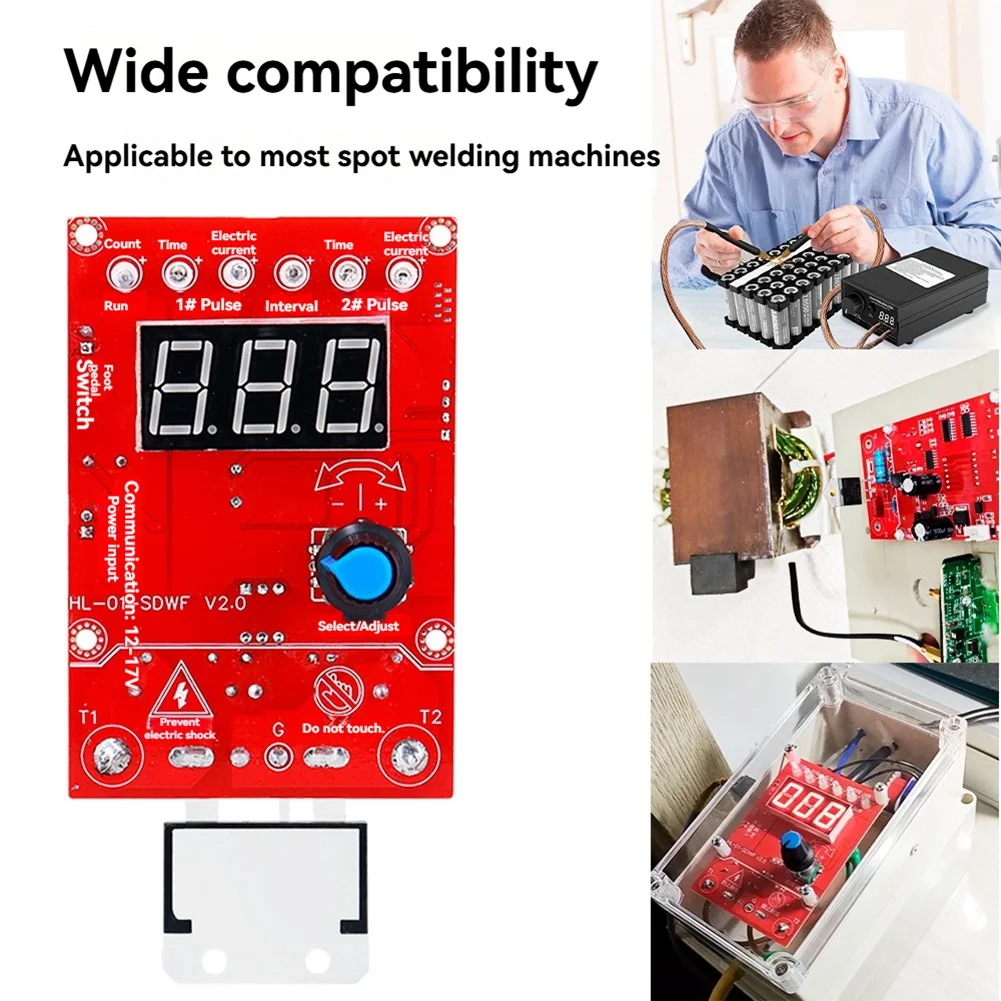 CQMF-41A Spot Welder Control Board Single Dual Pulse Controller Adjustable Time Current With 110V/220V To 12V Transformer 110V