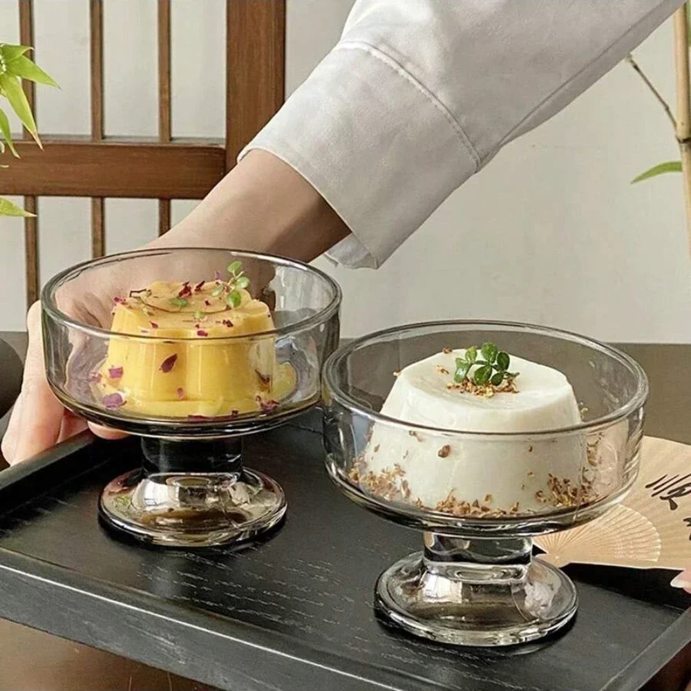 

Commercial Dessert Glass 200ml Thick Sundae Parfait Cup for Ice Cream Milkshake Fruit Salad Clear Tall Serving Dishware