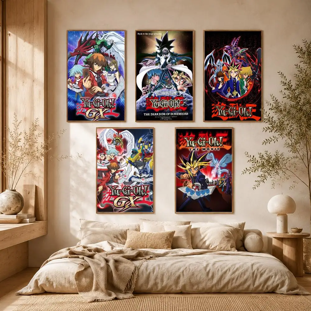 Yu‑Gi‑Oh! Game Fantasy Card Poster Self-adhesive Advanced Aesthetic Printing Paper Wall Art for Living Room Home Decor