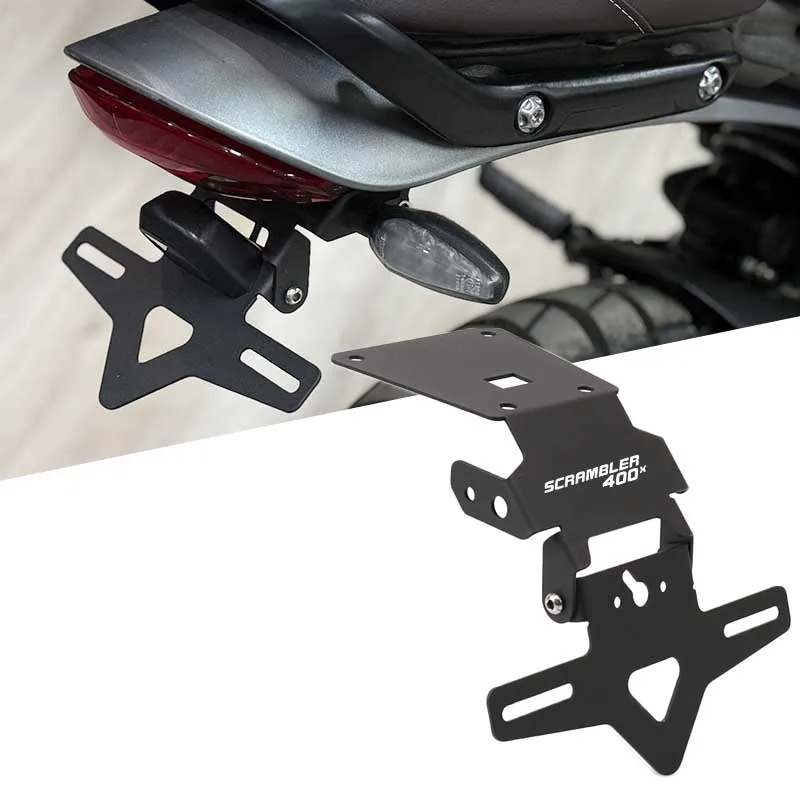 Motorcycle Rear Tail Tidy Fender Eliminator Kit License Plate Holder Fit For Scrambler 400X Speed 400 2024-2025