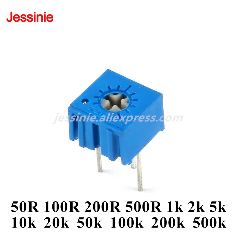 10pcs 3362 Trimmer Potentiometer 3362P Variable Resistor Adjustable Resistance 101 102 103 104 201 202 203 204 501 500 502 503