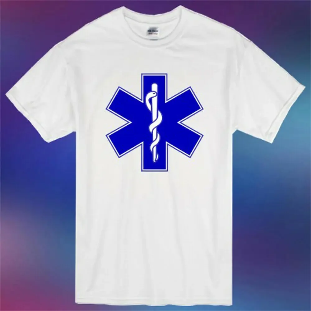 Star of Life Symbol Paramedic T-Shirt 100% Cotton O-Neck Summer Short Sleeve Casual Mens T-shirt Size S-3XL