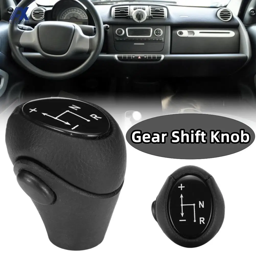 Auto Parts Leather Black Automatic Gear Shift Knob Lever Shifter For Smart Fortwo Cabrio Coupe Roadster 450 451 City-Coupe 450