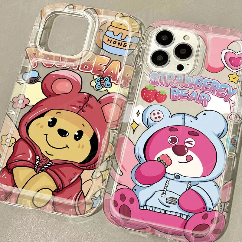 Disney Donald Daisy Duck Clear Case for iPhone 15 14 13 12 11 Pro Max XR XS X 8 7 6 6S Plus SE 2020 Shockproof Silicone Cover