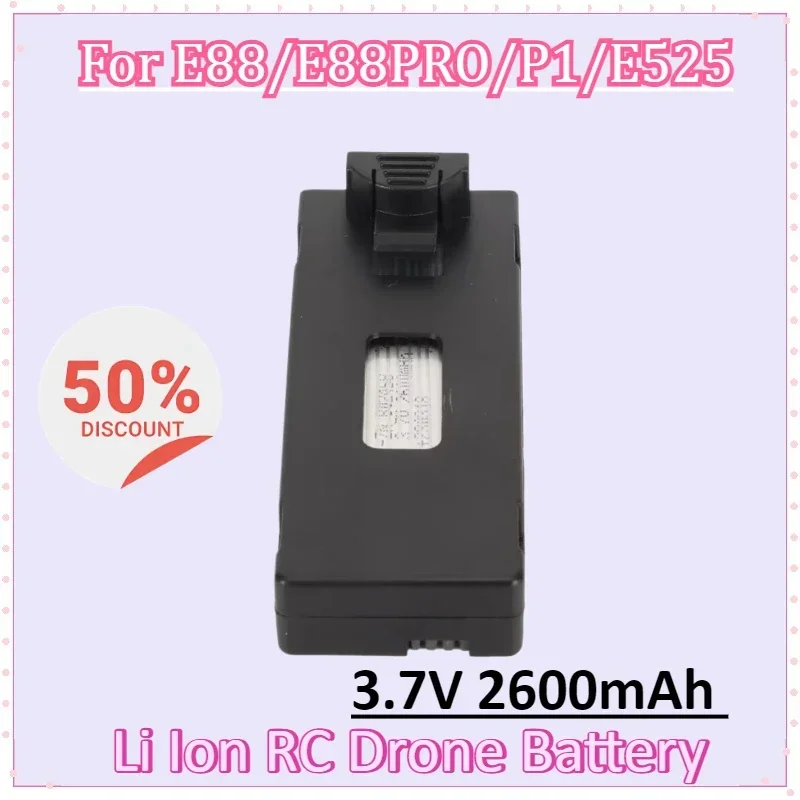 

3.7V 2600mAh Li Ion RC Drone Battery Replacement Remote Control UAV Battery for E88 E88PRO P1 E525 E99 K3 RC DroneHigh Quality