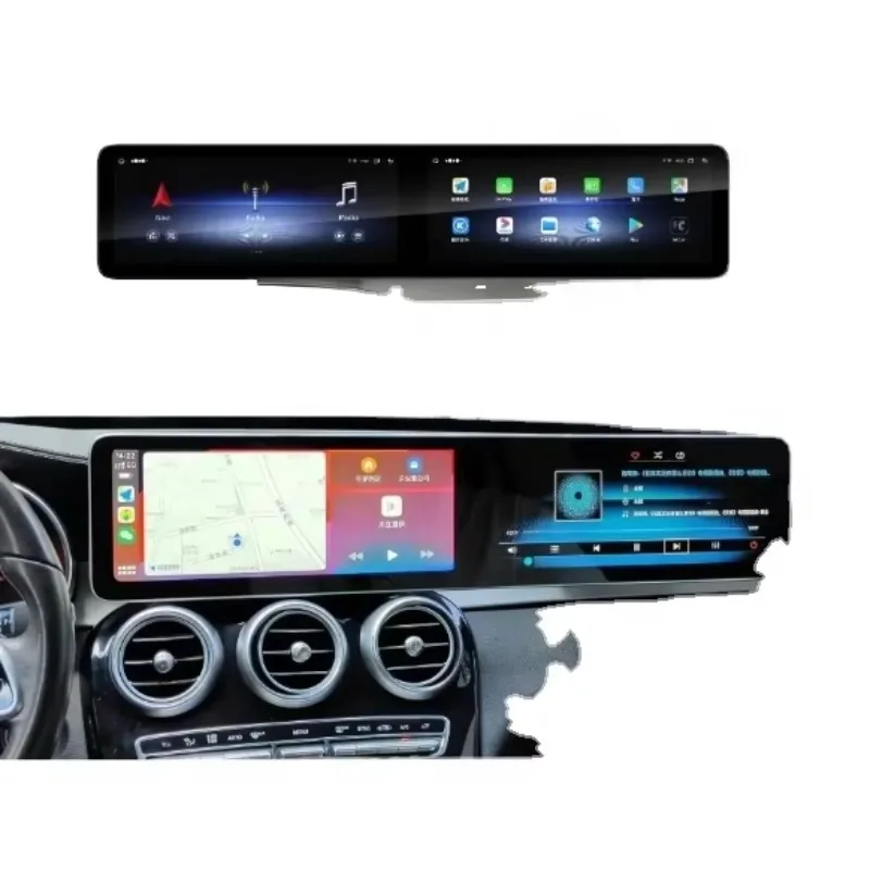 

2X12.3-inch fully laminated dual-screen series Android car stereo for Class C W205 2021-2022 NTG 6.0 4G