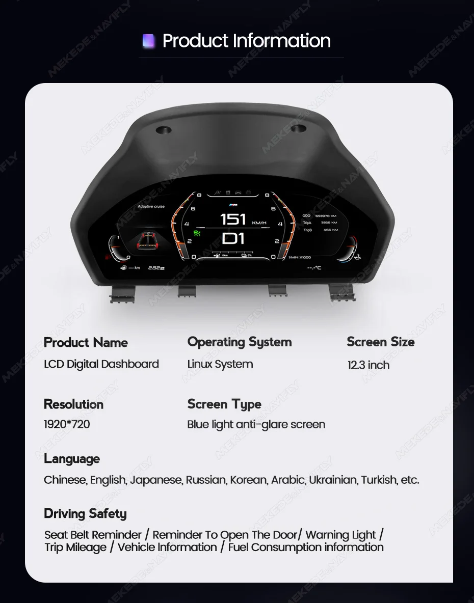 STOCK 12.3 INCH Screen LCD Dashboard Speedometer Digital Cluster for F30 F31GT F34 F32 F33 F36