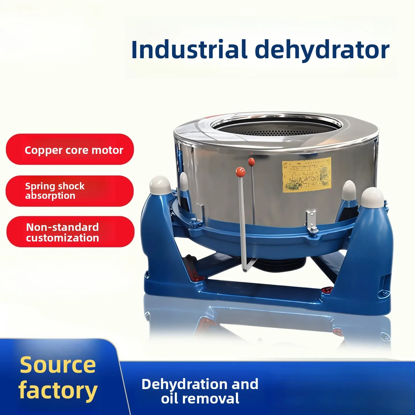 large industrial dehydrator for food, vegetables, iron shavings, aluminum shavings, and electroplating - centrifugal spin dryer
