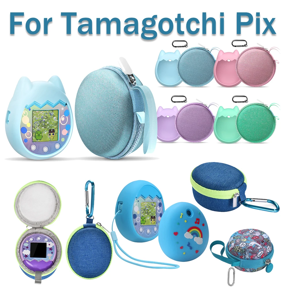 Silicone Cover Case for Tamagotchi Pix Cute Cartoon Protective Cover Storage Bag Carrying Box For Tamagotchi Pix Kids Toys Gifts