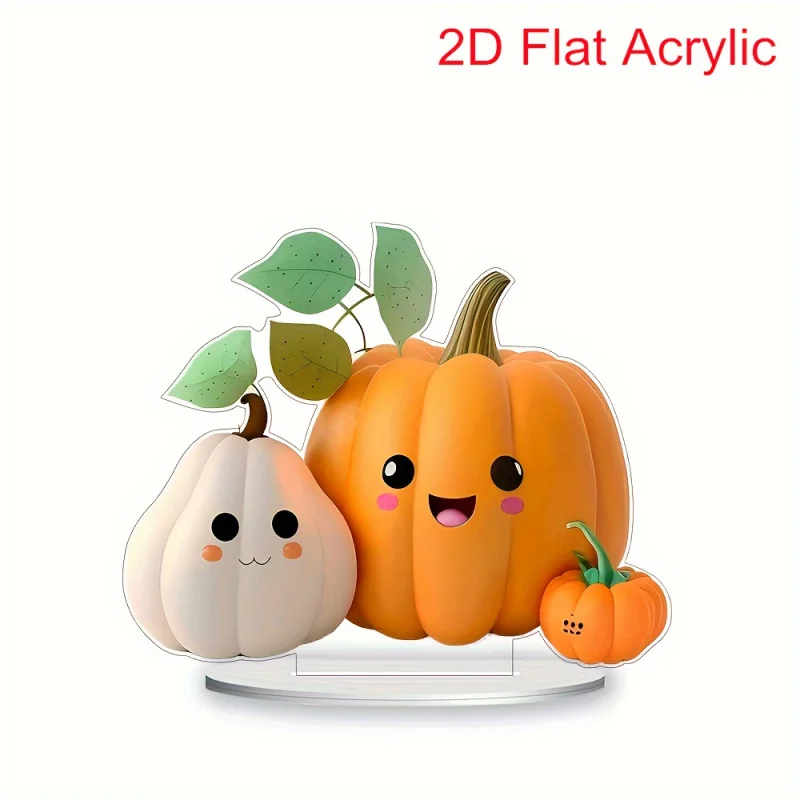 1pc, 4.72x5.91inch Acrylic Pumpkin Desk Ornament, Modern Style, Plant Themed, Multi-Use, No Power Needed, for Home, Kitchen, Liv