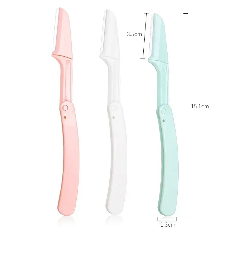1/3pc Safe Folding Ladies Face Shaver Eyebrow Trimmer Blade Anti-Scratch Razor Makeup Tools Eyebrow Trimmer Face Razor for Women image 6
