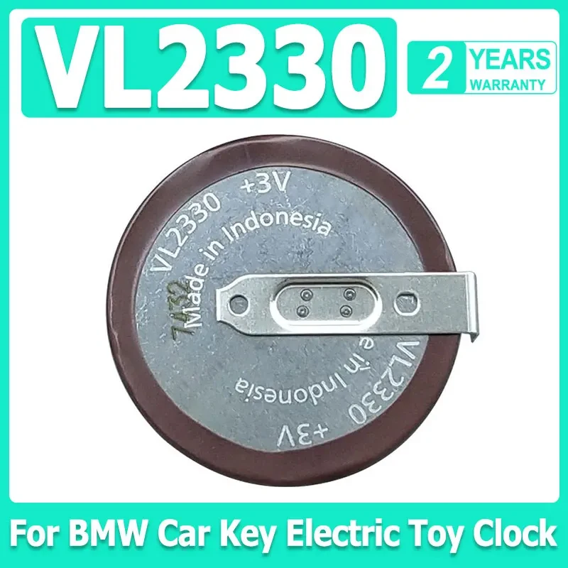 1-5PCS For Panasonic 3V VL2330 ML2330 50mAh 180 Degrees Legs Rechargeable Lithium Battery For BMW Car Key Electric Toy Clock