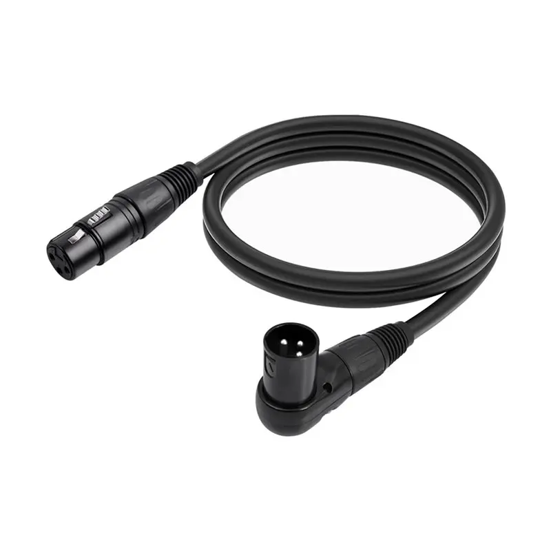AS95 4 Pack Right Angle XLR Cable Male to Straight Female 1FT 90 Degree Mic Cord for Mixer Studio Podcast Audio Equipment