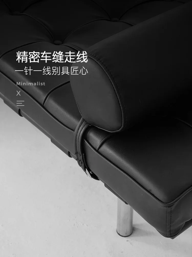 Leather sofa bed modern simple lunch lounge chair