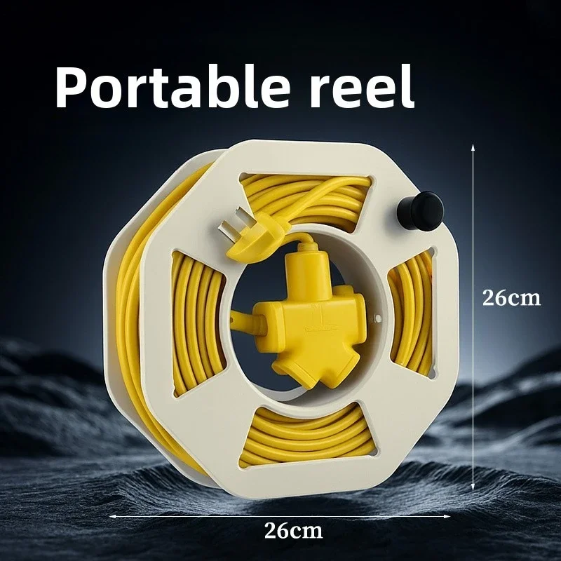 Rolling Line Dish Practical Cable Tidy Reel Heat Resistant Cable Storage Wheel Big Handle Crank Cord Storage Power Cord Reel