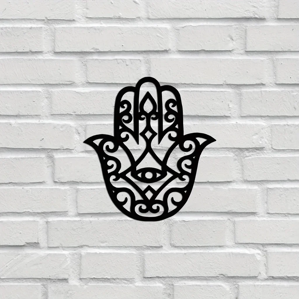 1pc Wall Art Decorations, Hamsa Hand Theme Decor Indoor Livingroom Black Classic Room Decor Wall decoration