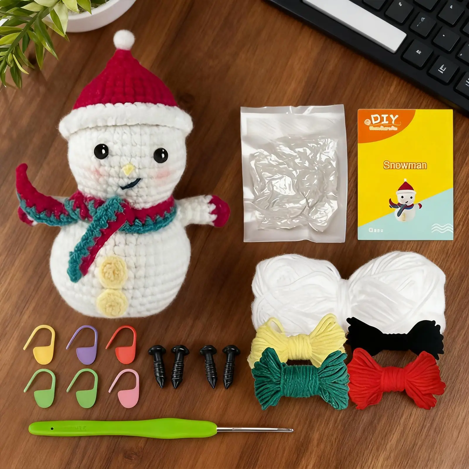 

Crochet Kits Christmas Snowman Craft Supplies With Yarn Hook Easy Crochet Kit With Video Tutorials For Teens Women Men Home