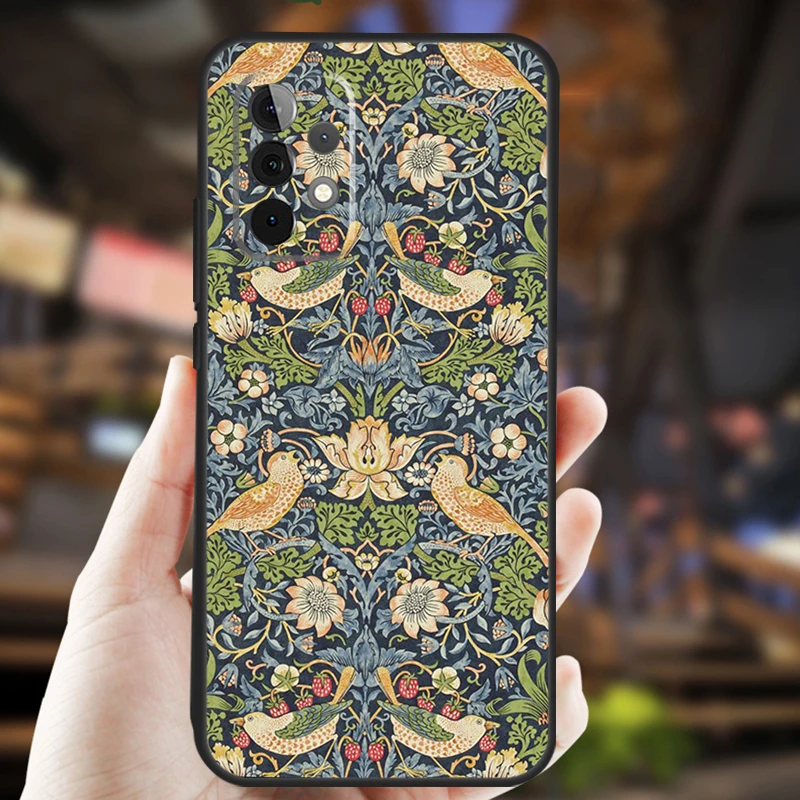 William Morris Case For Samsung Galaxy A54 A34 A24 A14 A12 A32 A52 A51 A71 A50 A70 A13 A33 A53 A52S Coque