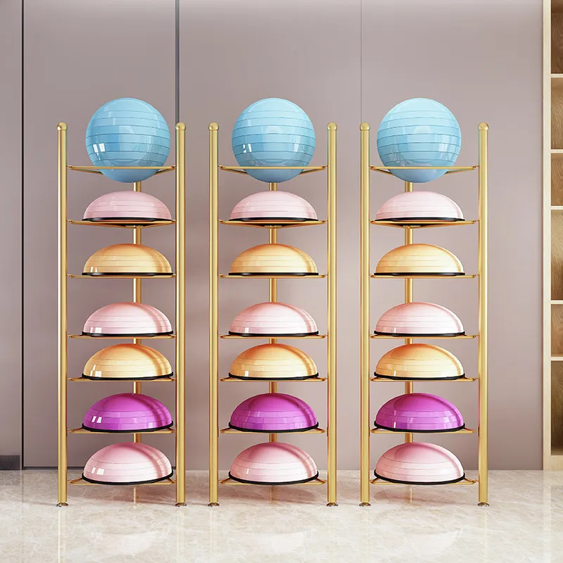 Wave speed ball storage rack, multi-layer storage rack, yoga studio semi-circle balance ball fitness placement, bold display