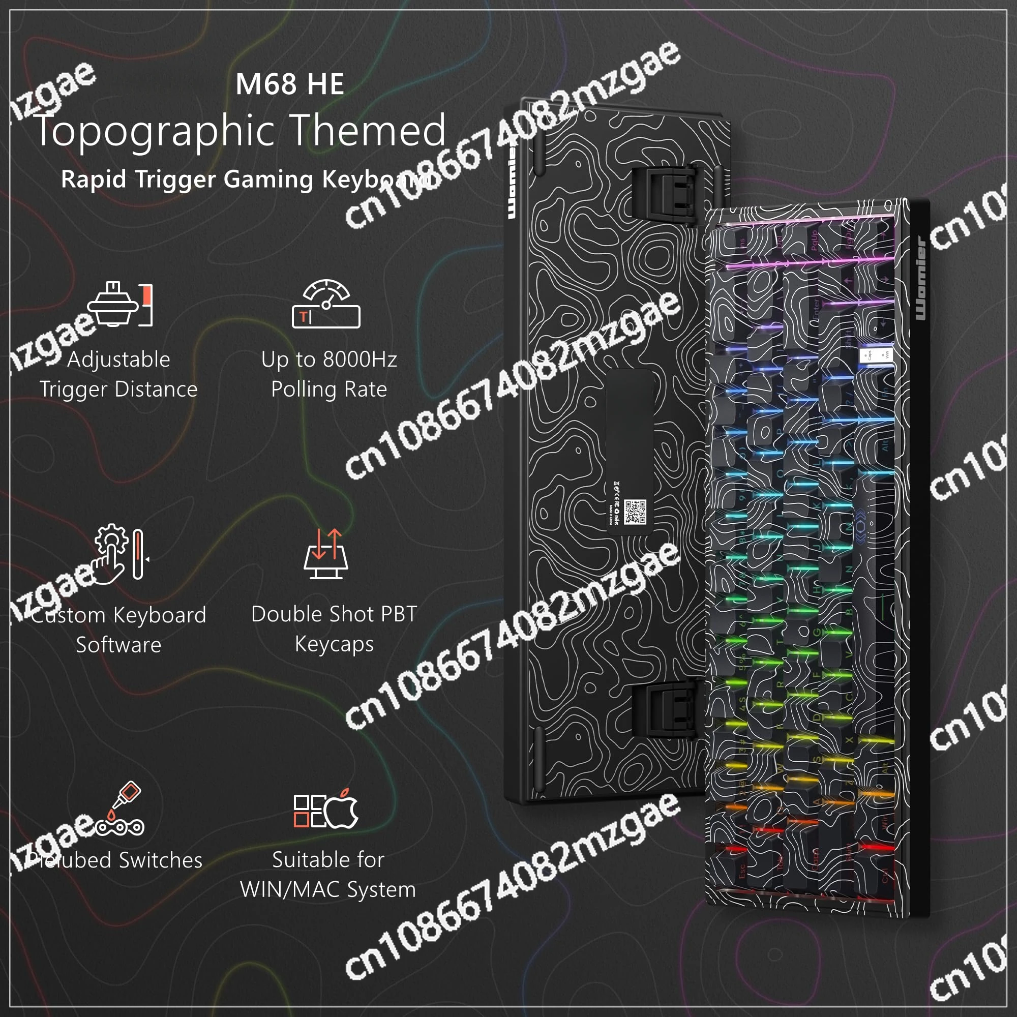 M68 HE Gaming Keyboard Rapid Trigger Mechanical Keyboard Wired RGB Custom Keyboard with Pre-lube Magnetic Switch for PC