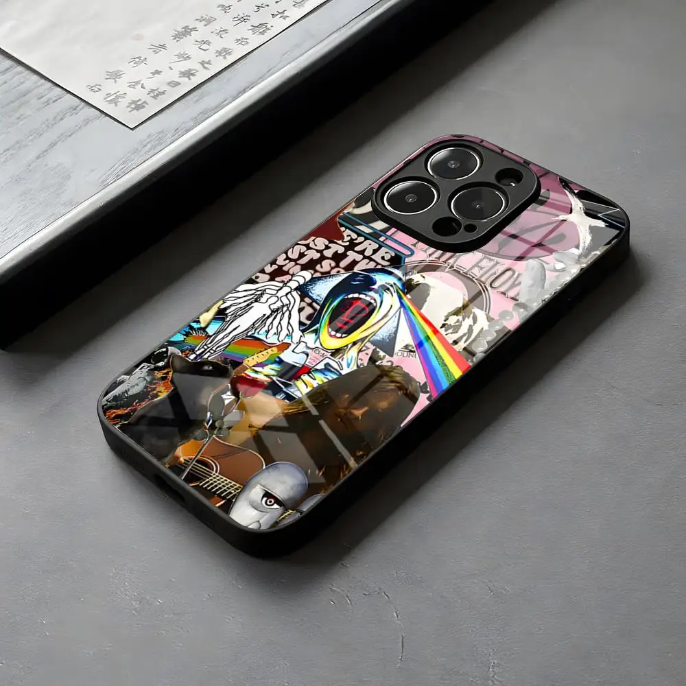 Etui na telefon Rock Band P-Pink F-Floyd Glass do IPhone 16 15 14 Pro Max 13 12 Mini 11 X XS XR 8 Plus do Samsung Nadaje się do 28-3 — zdjęcie produktu 6
