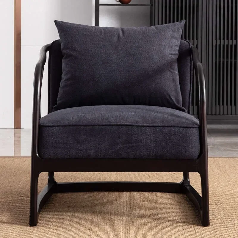 Nuevo Silla de ocio de estilo chino, sofá individual para sala de estar, sofá Zen de madera maciza para hotel, casa de familia, oficina, oficina de ventas