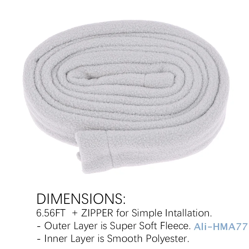 2M Hose Cover with Zipper Reusable Comfort Fleece Tube Insulator Super Soft Washable Breathable Cover For CPAP