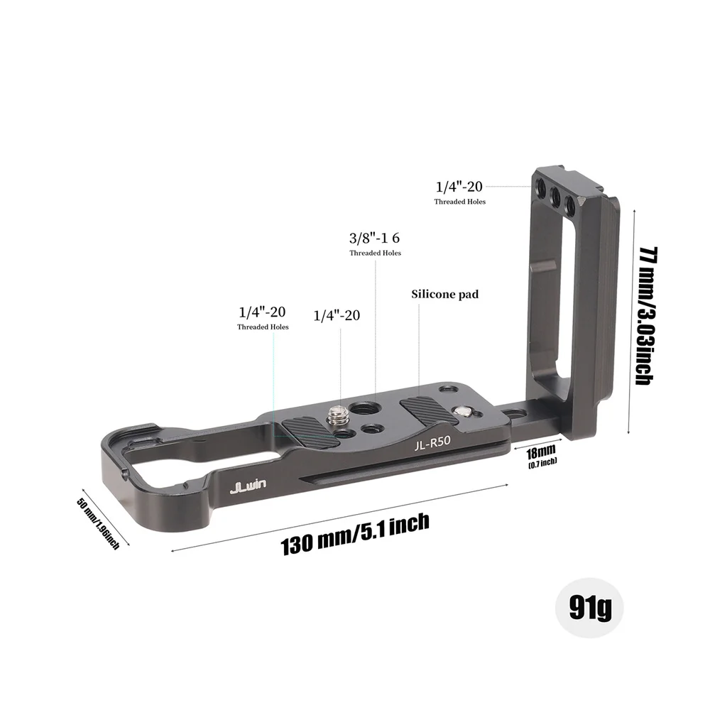 Metal Camera L Plate Quick Release Plate Vertical L Bracket for Canon Eos R50 Tripod Mounting Plate