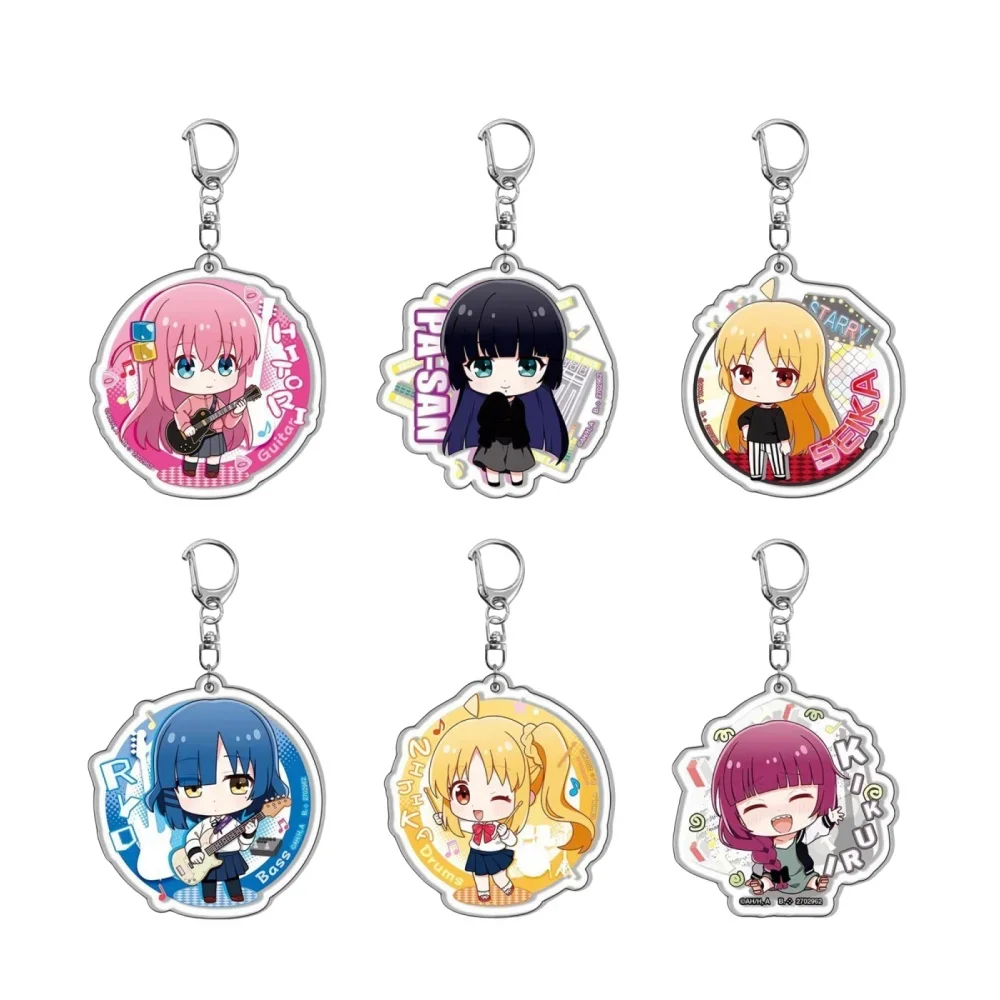 New Anime Bocchi The Rock Girls 6cm Figures Hitori Gotou Ryou Yamada PA-san Kikuri Hiroi Seika Ijichi Acrylic Keychain Gifts