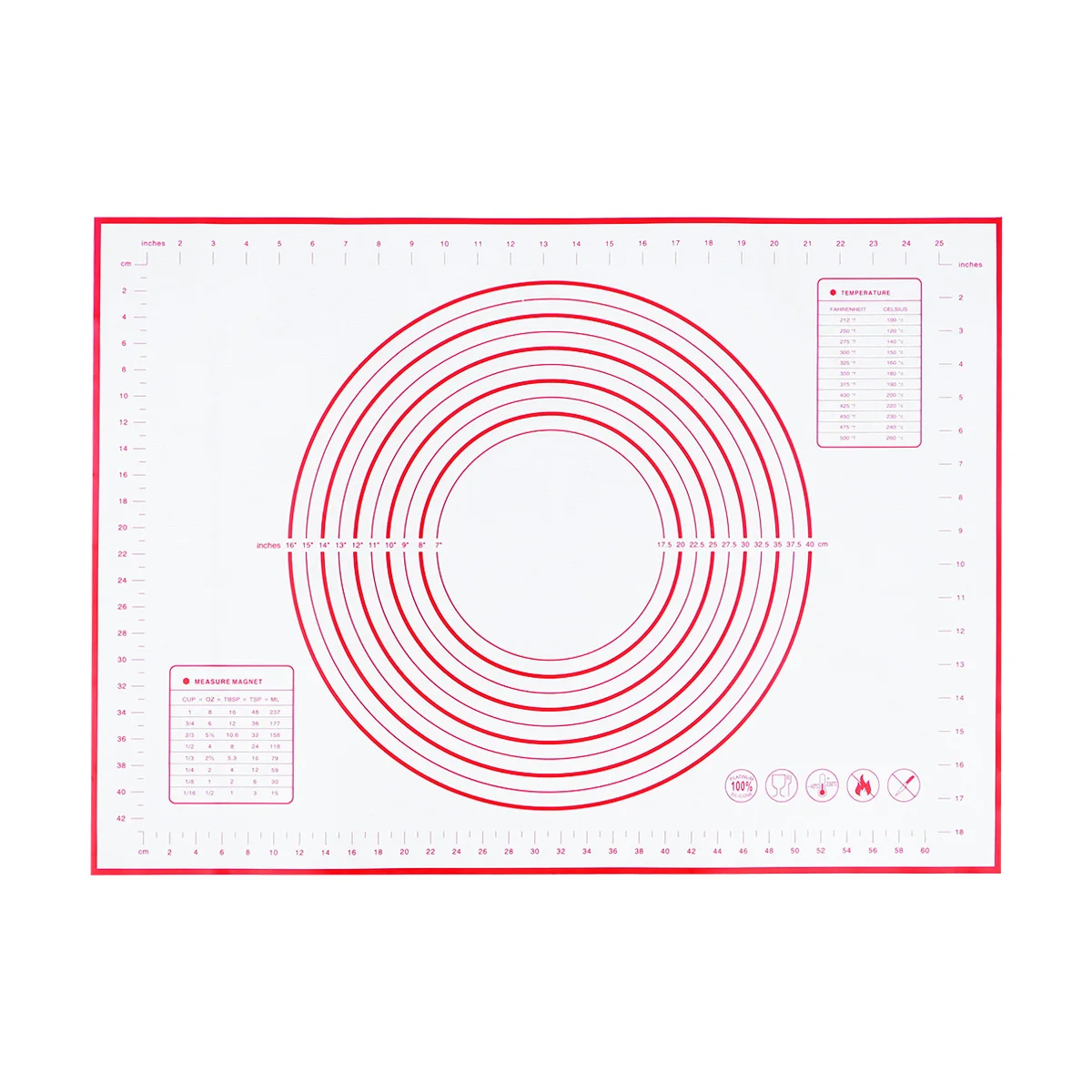 

Large Non Stick Silicone Baking Mat for Kneading Rolling Shaping Bread Pizza Pastries Pastry Cookie Cake Supplies Pastry Mat