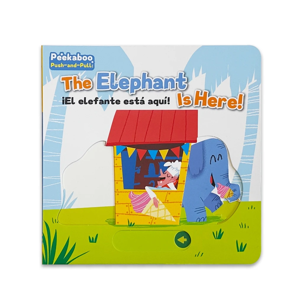 Peekaboo Push and Pull Book for Kids, Bilingual Animal Board Book, Interactive Early Learning Book for Toddlers