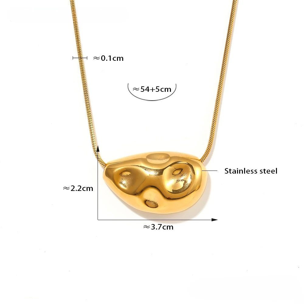 Geometrische Karst Pullover Kette Edelstahl Kalten Wind Frau Persönlichkeit Hip Hop Licht Luxus Halsketten Mode Schmuck – Detail 1