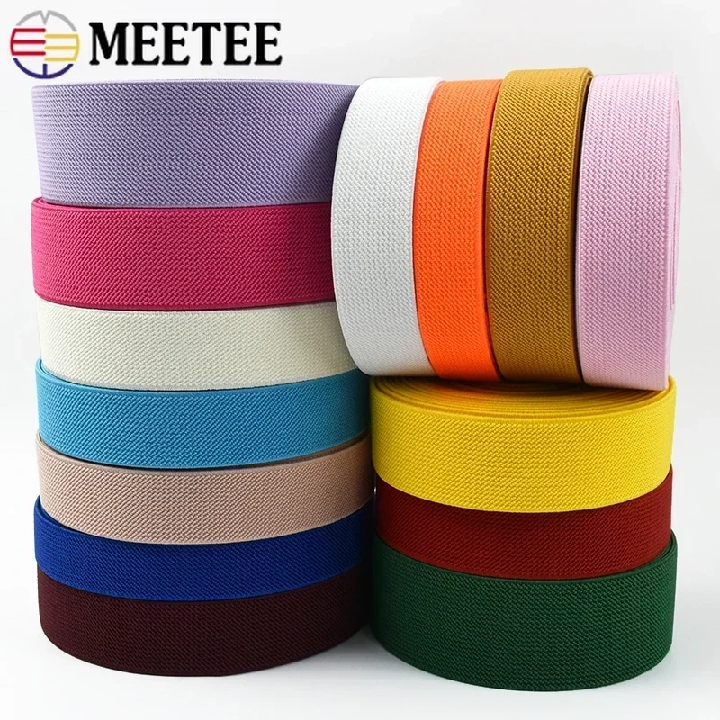 Meetee 5M 10-60mm Sewing Elastic Band Underwear Bra Rubber Tape Trousers Straps Belt Elastics Ribbon Binding Garment Accessories