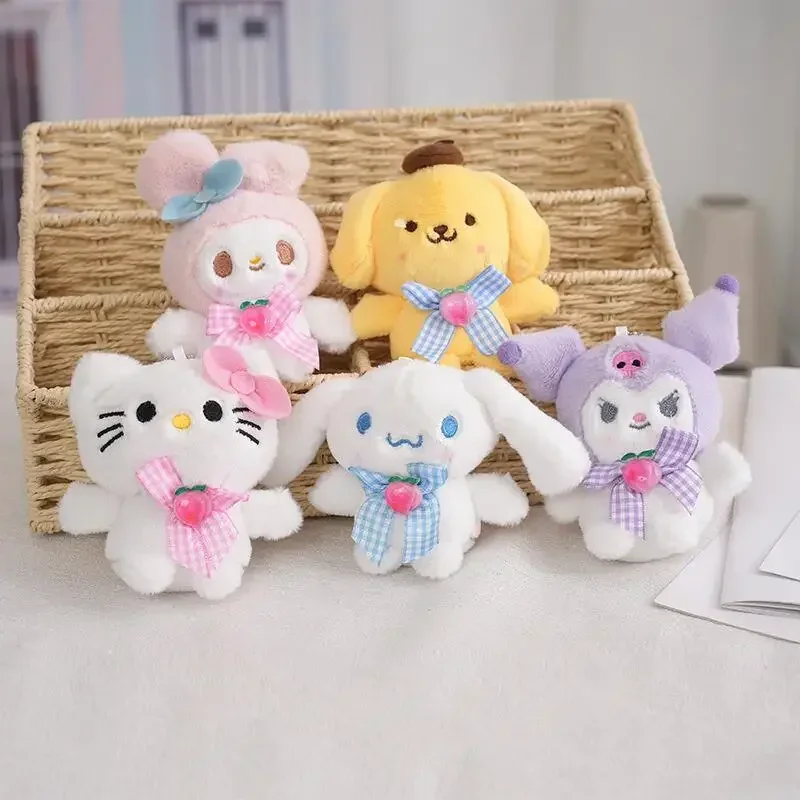 

Sanrio Hello Kitty Plush Key Chain Cartoon Kuromi Plush Doll Backpack Pendant Car Pendant Room Decoration Children's Toys Gifts