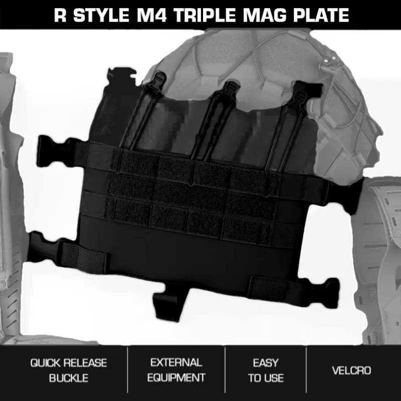

R-Series Hunting Mag Plate Carrier | MOLLE Compatible M4 Triple Magazine Platform | For Wilderness Exploration Magazine Holder